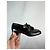Mocassini Gucci Jarka leather con nappine neri taglia 35 Nero Rosso D'oro Verde - vista 4
