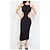 Autre Marque Wunderschönes schwarzes Midi-Kleid von Benetton, Cut-Out-Modell, Größe S, neu - Ansicht 11