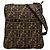 Borsa a tracolla in tela Zucca marrone con skull Fendi