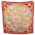 Hermès VINTAGE FOULARD HERMES FLEURS DE LOTUS 1ERE ED. 1976 CARRE 90 SOIE SCARF Rouge  ref.2363196