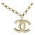 NUOVO COLLANA CHANEL PENDENTE LOGO CC STRASS MULTICOLOR ORO D'oro - vista 4