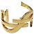 Saint Laurent Bracelete Cassandra de metal dourado Auth yk18725