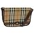 Autre Marque Bolsa de Ombro Burberrys Nova Check em Lona Bege Dourada Auth BA3948 Dourado