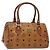 Borsa MCM Logogram Vicetos in pelle PVC marrone e oro Auth BA3905 D'oro