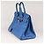 Borsa a mano Hermès Birkin 35 in pelle blu - vista 4