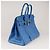 Borsa a mano Hermès Birkin 35 in pelle blu - vista 5