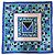 Nuovo - Seta pura - firmato dal team Michaela Frey (XL 90 x 90) Bianco Blu Verde Verde chiaro Blu chiaro Blu scuro
