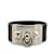 Ring Bague Collier de Chien Hermès Cuir Métal Noir Argenté
