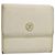 Chanel Billetera Bifold de Cuero Blanco Oro CC Auth bs27934 Dorado