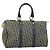 Borsa Boston in tela Trotter Christian Dior blu navy oro Auth ep9664 D'oro