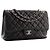 CHANEL - Sac à main Classique/Timeless Jumbo Chanel en cuir caviar noir - vue 2