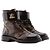 LOUIS VUITTON - Botines Wonderland Louis Vuitton de cuero y lona monogramada (T38) Castaño