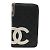 Cartera larga redonda Coco Mark de la línea Cambon de Chanel Negro Rosa Blanco