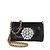 Borsa a spalla in pelle di serpente nera con cristalli di Dolce & Gabbana Nero