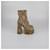 Botas de tacón bloque de python marrón/beige Saint Laurent Castaño  - vista 3