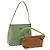 Borsa a tracolla ETRO Paisley in PVC e tela, set da 2, Verde Marrone Auth BA3734