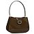 Céline Borsa a Spalla CELINE Pelle Verniciata Khaki Argento Auth ep9681 Cachi