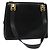 Borsa a Spalla Gancini in Pelle Nera e Oro Salvatore Ferragamo Auth gh274 Nero D'oro