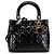 Dior Nero Medio Patente Cannage Lady Dior