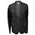 Blazer negro de lino con acento tejido de un solo botón de Lanvin