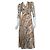 Maje Midi Maxi Kleid Schlangenmuster Beige Mehrfarben