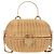 Borsa a spalla in rattan con catena CHANEL paglia beige oro CC Auth 128491SV D'oro - vista 13