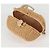 Borsa a spalla in rattan con catena CHANEL paglia beige oro CC Auth 128491SV D'oro - vista 22