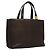 BURBERRY Hand Bag Leather Brown Gold Auth ep9761 Golden