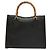 Borsa a mano in pelle nera e oro GUCCI Bamboo 002 0260 Auth ep9314 Nero D'oro - vista 2