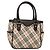 Burberry Nova Check Handtasche aus Canvas Beige Silber Authentisch ep9645