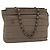 Borsa a Spalla con Catena Salvatore Ferragamo in Tela e Pelle Marrone Argento Auth bs27823