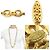Collana in metallo con perle finte dorate Chanel Coco Mark D'oro - vista 5