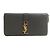 Cartera larga de cuero marrón caqui Saint Laurent