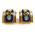 Cloisonné Metall Emaille Clip Ohrringe von Hermès Golden Marineblau  - Ansicht 4