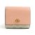 Billetera bi-fold de cuero GG Marmont de Gucci Rosa Beige