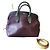 Borsa a mano Mulberry in pelle nera e rosso scuro Nero Bordò