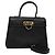 Borsa a mano in pelle Gancini Salvatore Ferragamo 2 in 1 Nero Oro Auth ep9613