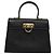 Borsa a mano in pelle Gancini Salvatore Ferragamo 2 in 1 Nero Oro Auth ep9613 - vista 13