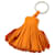 Ring Porte-clés Hermès Carmen en cuir agneau Milo orange Cuir d'agneau  ref.2372442