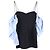 Robe Mini Drapée Superposée David Koma en Coton Bleu et Noir - vue 2