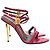 Sandali in pelle rossa effetto coccodrillo Tom Ford Padlock Rosso