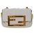 Fendi Bolsa de ombro em lona Zucca Nano Baguette em couro branco Auth 47061V - vista 13