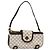 Céline Bolso de Accesorios de Lona Macadam CELINE PVC Cuero Blanco Oro Auth 93826AV Dorado