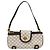 Céline Bolso de Accesorios de Lona Macadam CELINE PVC Cuero Blanco Oro Auth 93826AV Dorado - vista 13