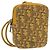 Borsa a Spalla in Tela Trotter Christian Dior Gialla Argento Auth 100623V Giallo