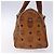 Borsa Boston MCM Logogram Vicetos in pelle PVC marrone e oro Auth bs27984 D'oro - vista 3