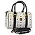 MCM Vicetos Logogram Borsa a Mano PVC Pelle 2in1 Bianco Oro Auth 115026