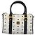 MCM Vicetos Logogram Borsa a Mano PVC Pelle 2in1 Bianco Oro Auth 115026 - vista 2