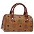 Borsa MCM Logogram Vicetos in pelle PVC marrone oro Auth 131735 D'oro