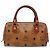 Borsa MCM Logogram Vicetos in pelle PVC marrone oro Auth 131735 D'oro - vista 2